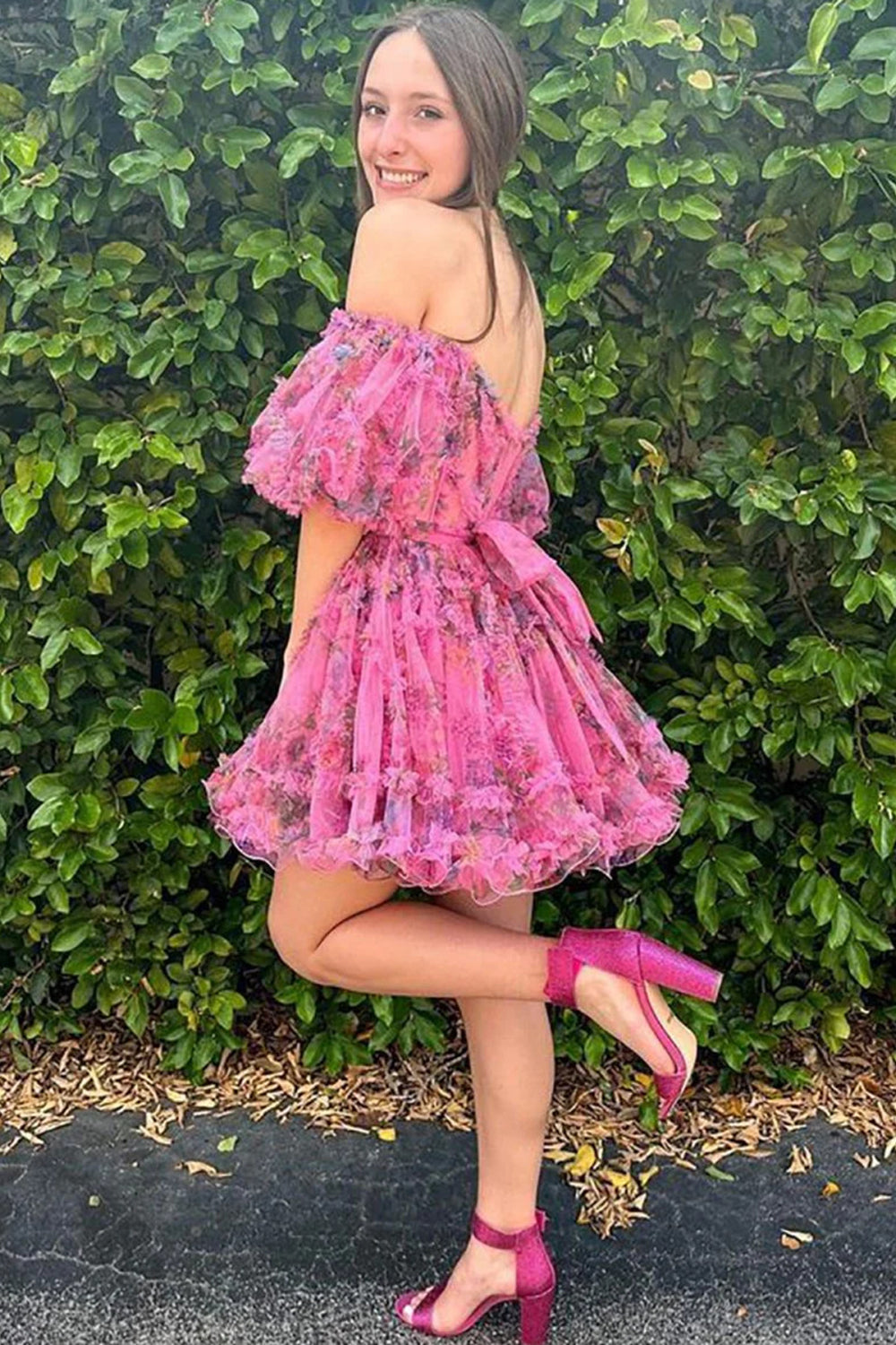 Chiffon Homecoming Dresses for Women Short 2026 Off Shoulder Prom Party Dress (HW076)