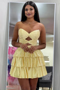 Glittery Sequin Beaded Homecoming Dresses Short Sweetheart A Line Lace Up Party Gowns (HW029)